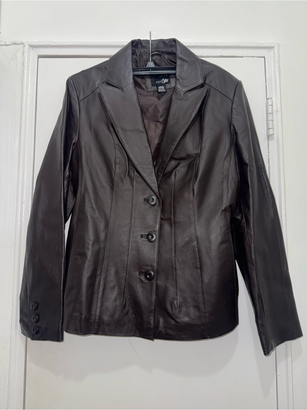 Women's East 5th Brown brown Leather Blazer Jacket size L